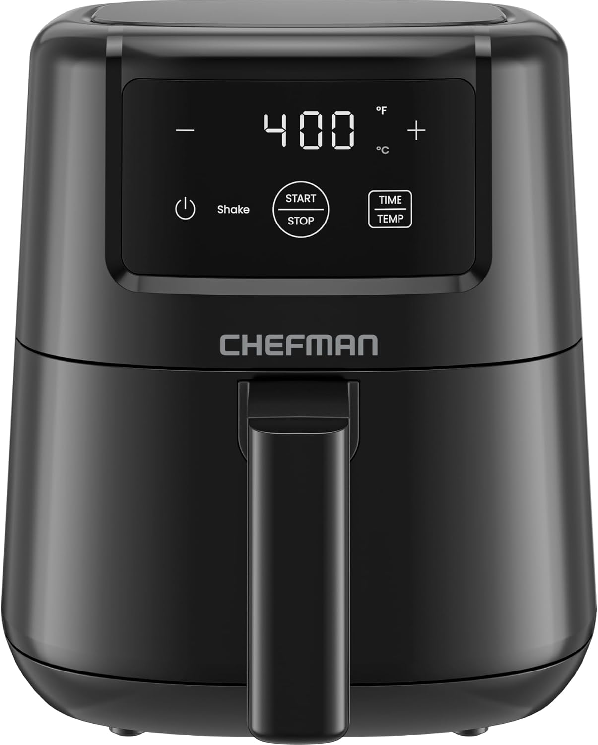 Chefman compact mini air fryer front view on a kitchen counter