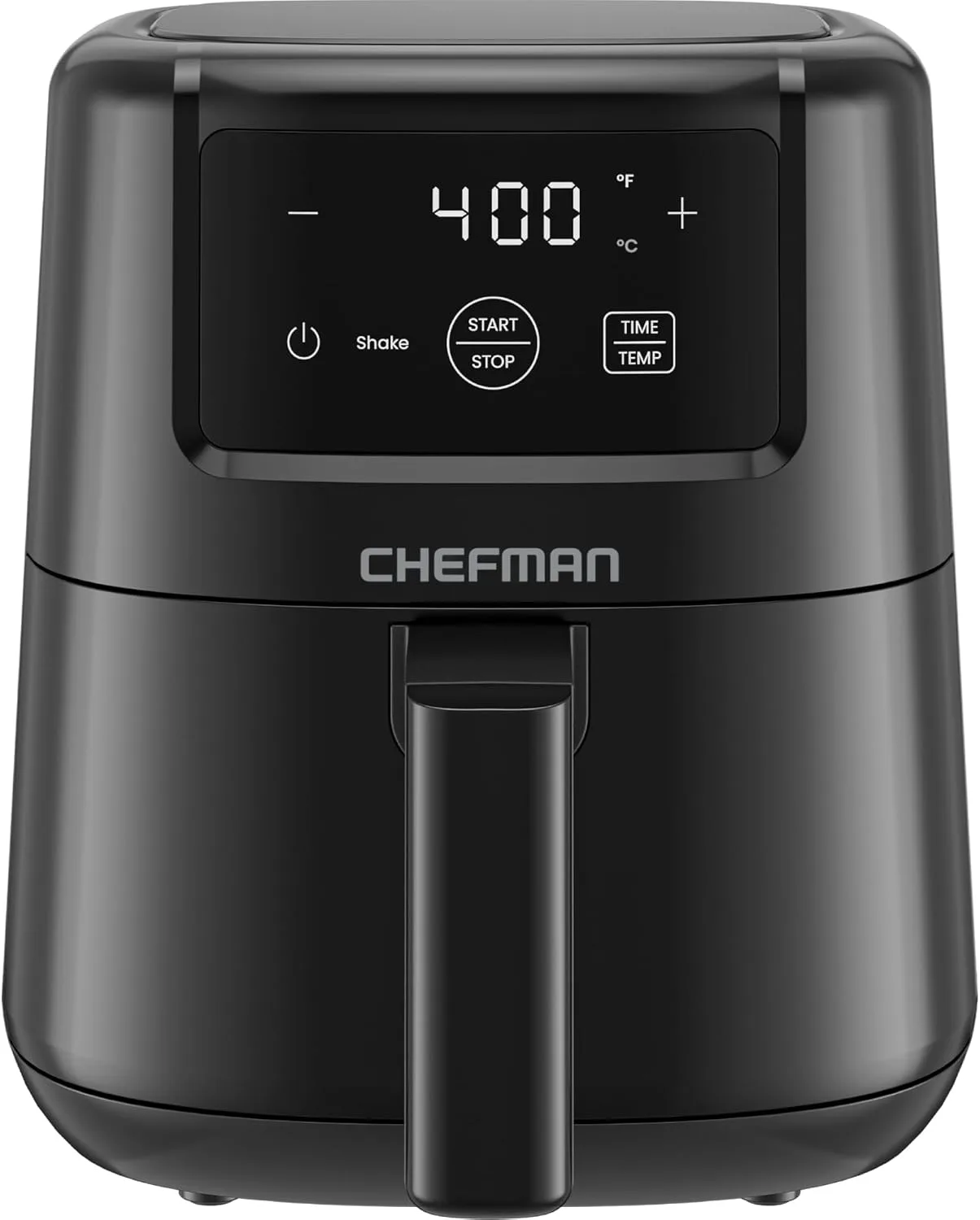 Chefman compact mini air fryer front view on a kitchen counter