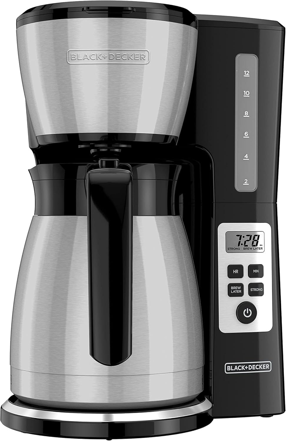 BLACK and DECKER thermal programmable coffee maker with an insulated stainless steel carafe