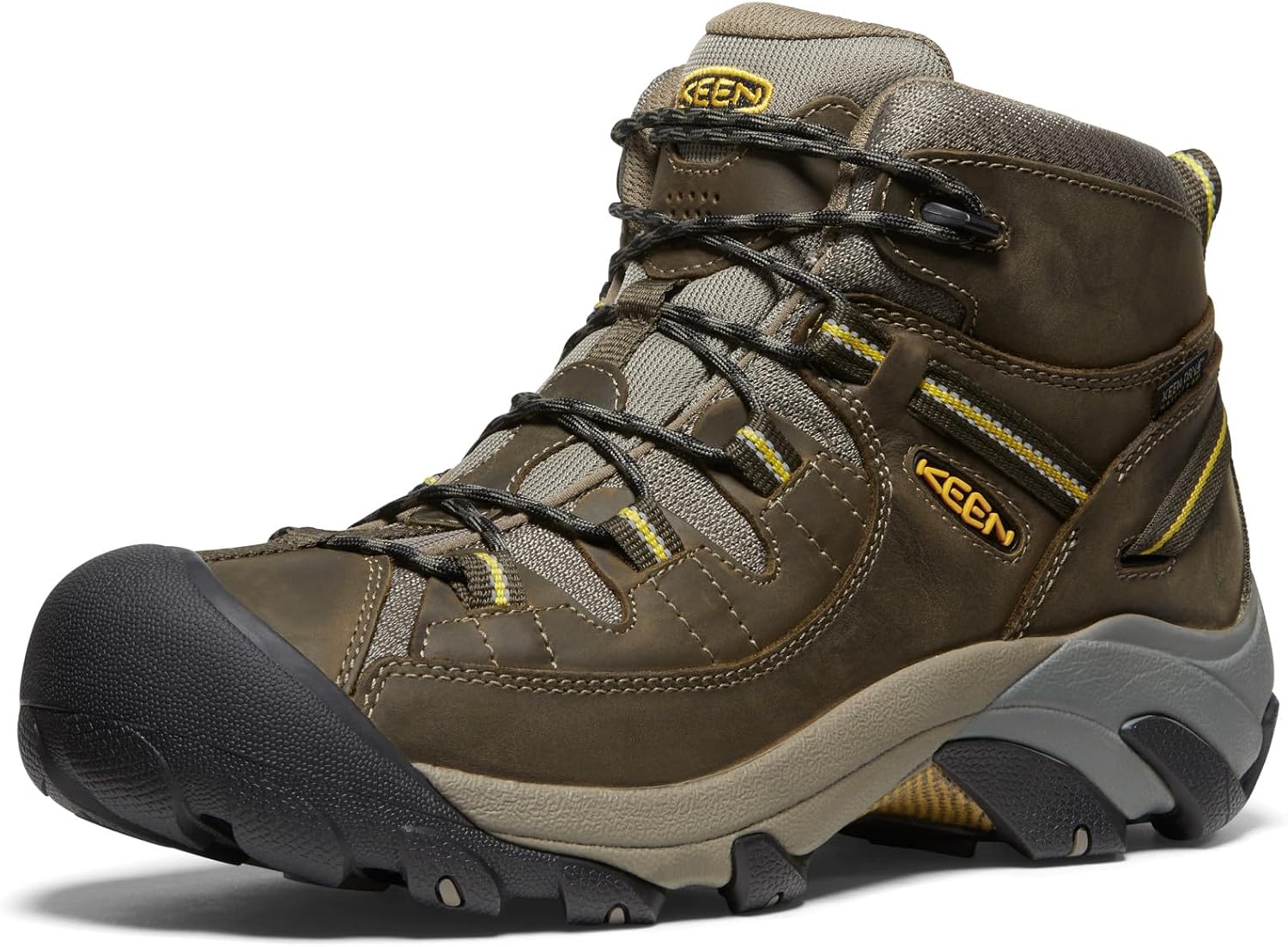 KEEN Targhee II mid-cut waterproof leather hiking boot, side profile view