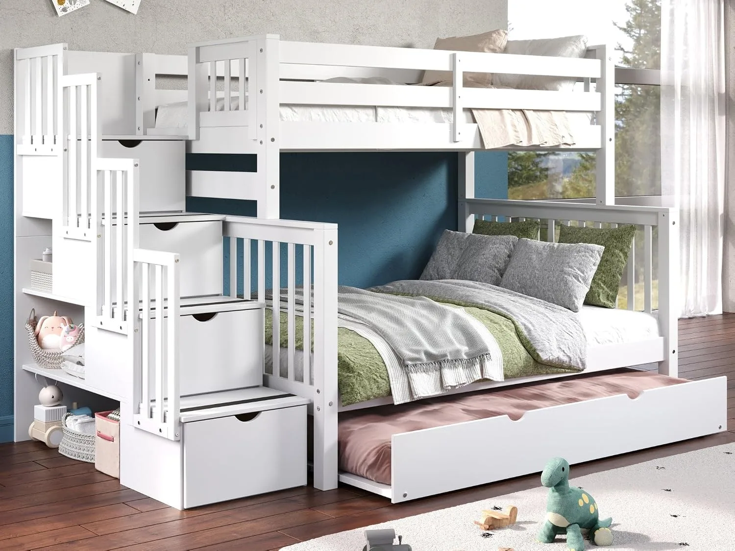Twin Over Full Bunk Beds with Stairs Ranked for Storage, Safety, and Space Efficiency