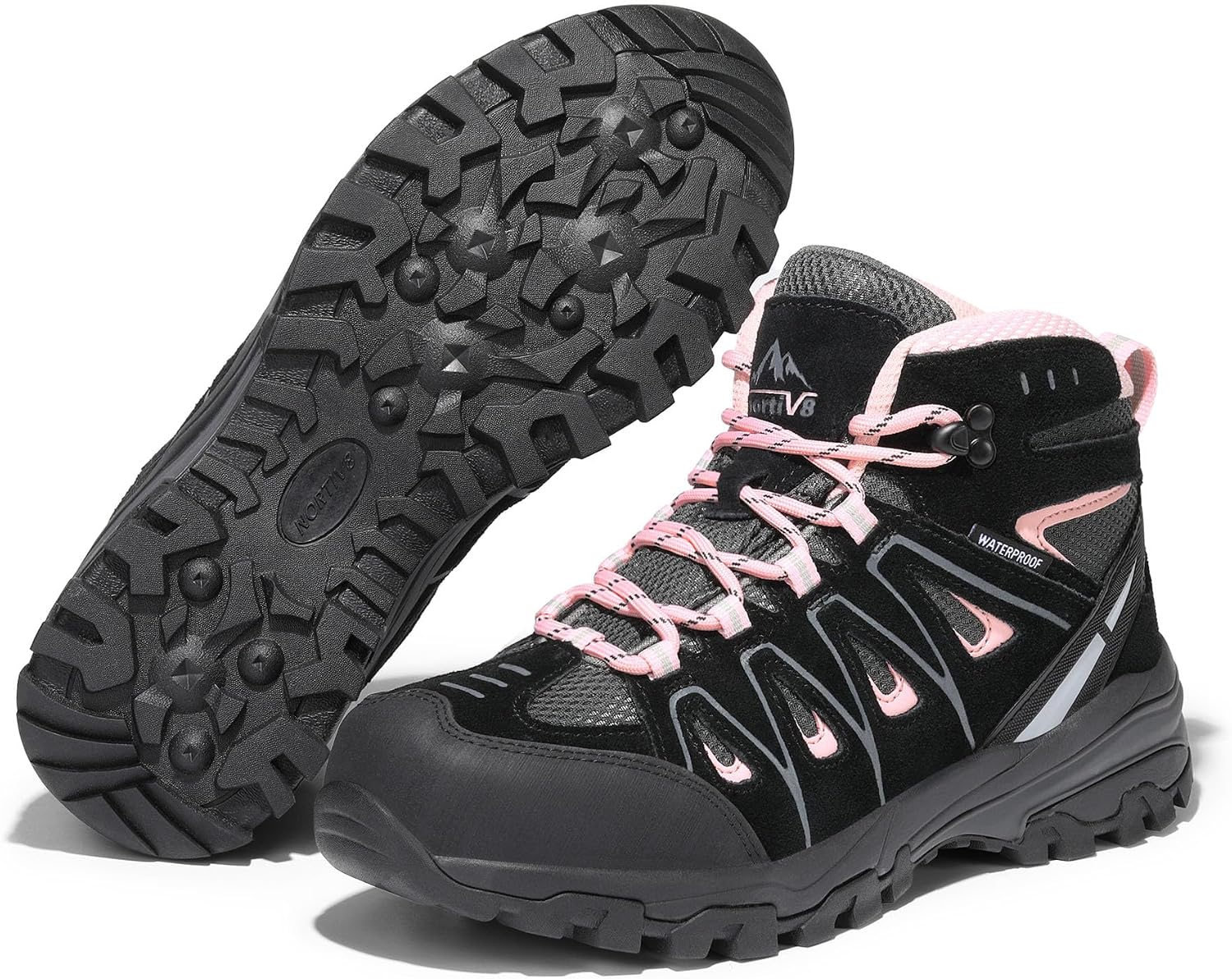 NORTIV 8 Seeker women's waterproof hiking boots shown as a pair at an angle
