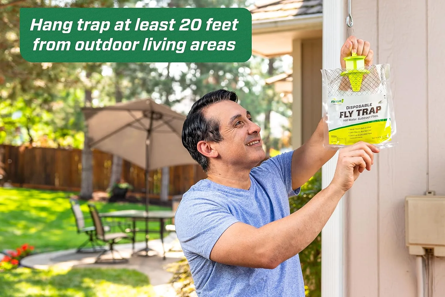 Baited Fly Traps and Refills That Pull Flies Away From the Patio