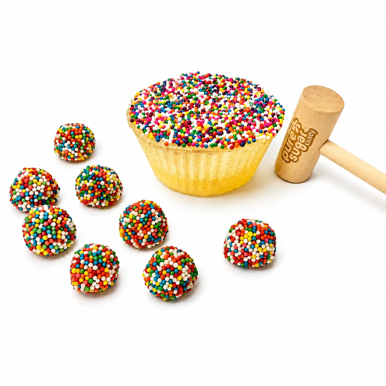 Pure Sugar Candy - Hollow Candy Dot Cake with Confetti Gummies