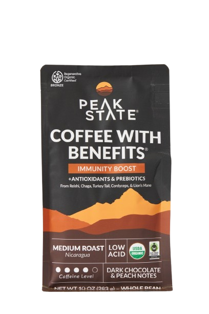 Peak State Coffee - Immunity Boost mushroom coffee - peakstatecoffee.com