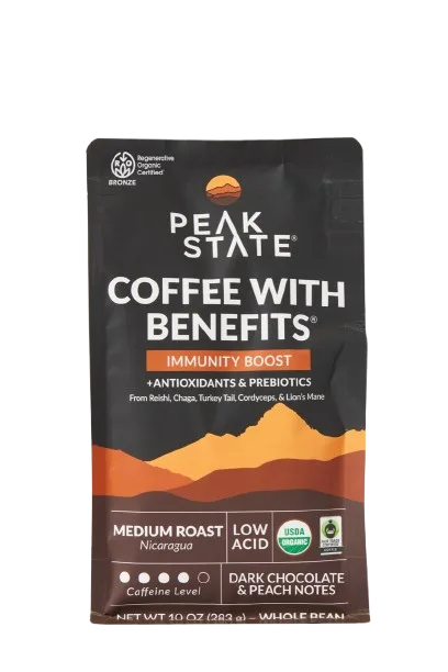 Peak State Coffee - Immunity Boost mushroom coffee - peakstatecoffee.com