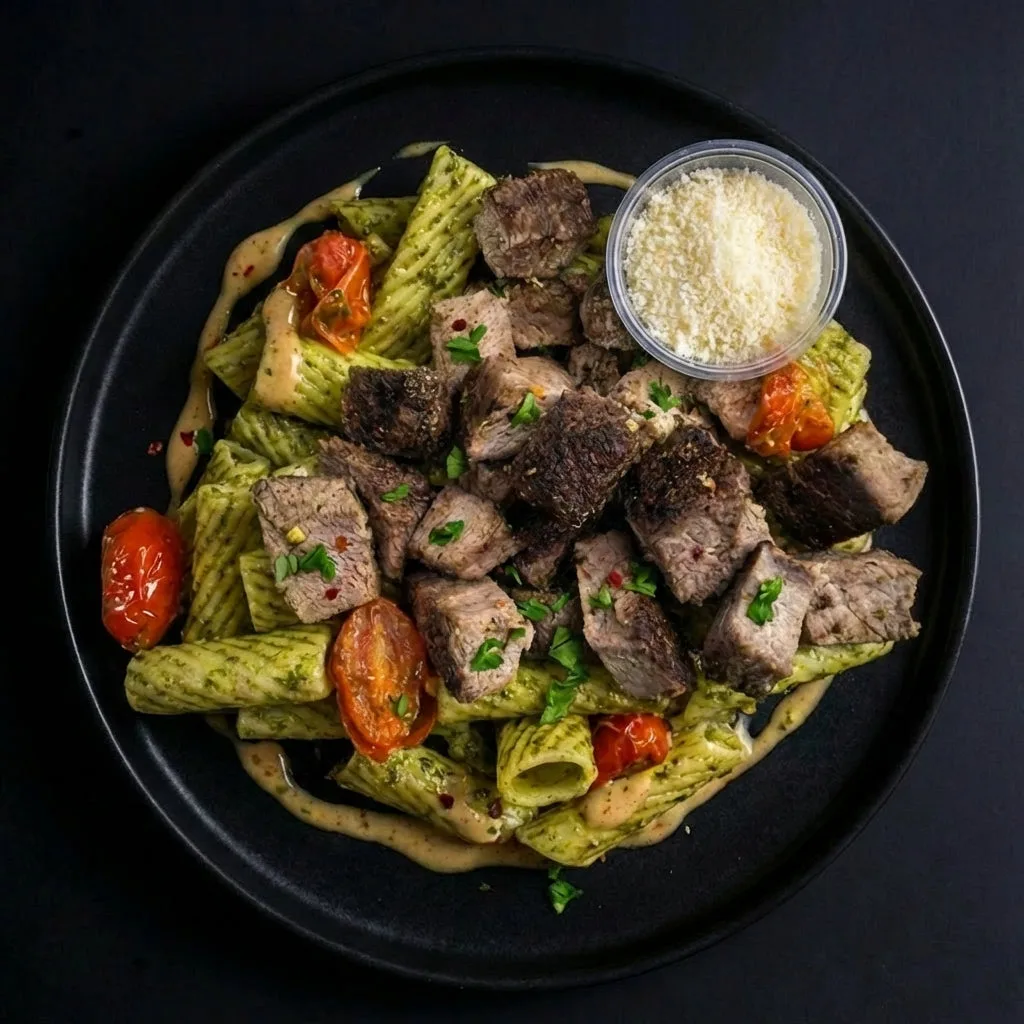 Spartan Meal Preps - Pesto Steak and Pasta Power Bowl