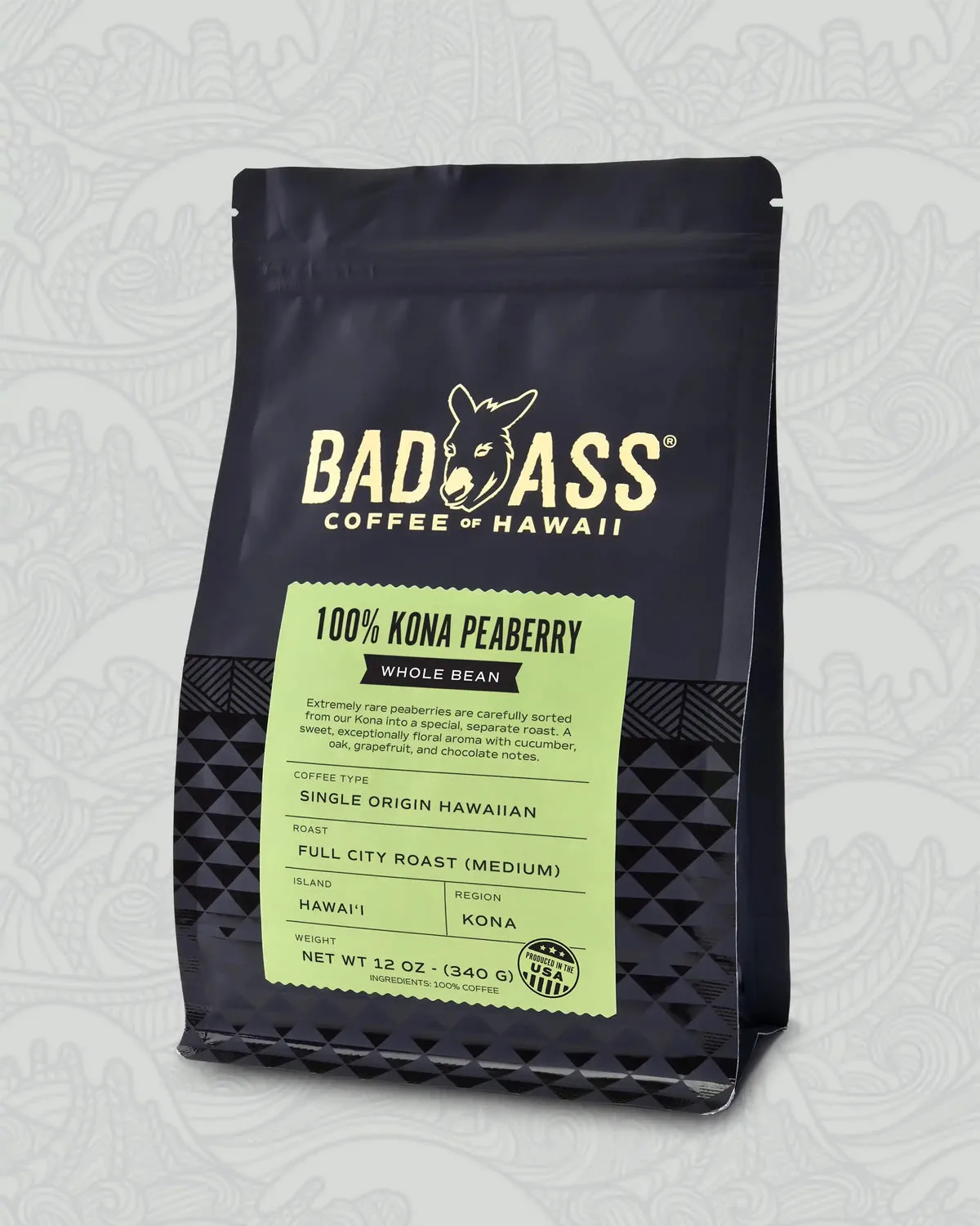Bad Ass Coffee of Hawaii - 100% Kona Peaberry