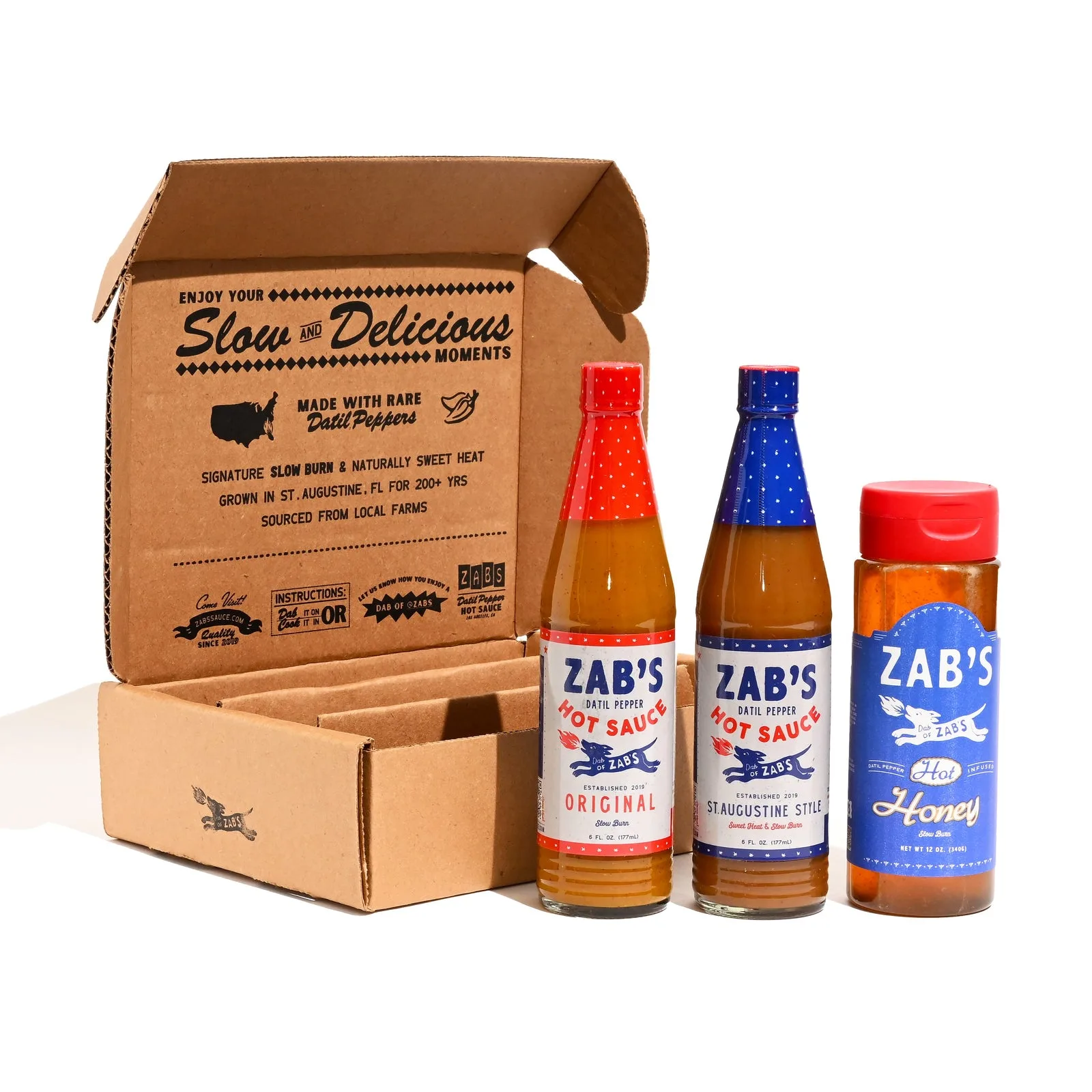 Zab's Hot Sauce - Zab's Trio: Original, St. Augustine Style and Hot Honey