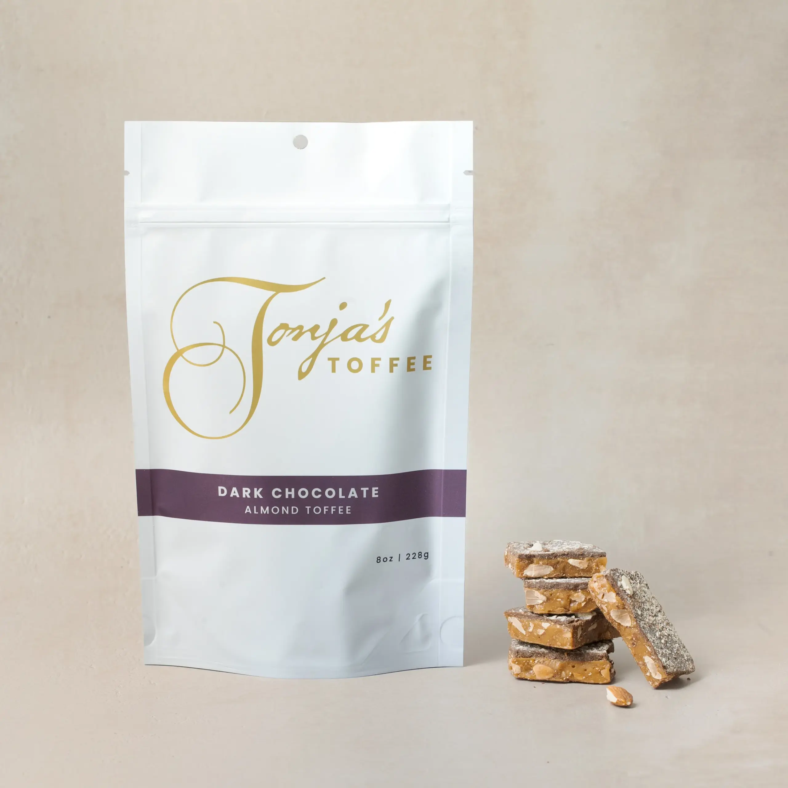 Tonja's Toffee - Dark Chocolate Almond Toffee
