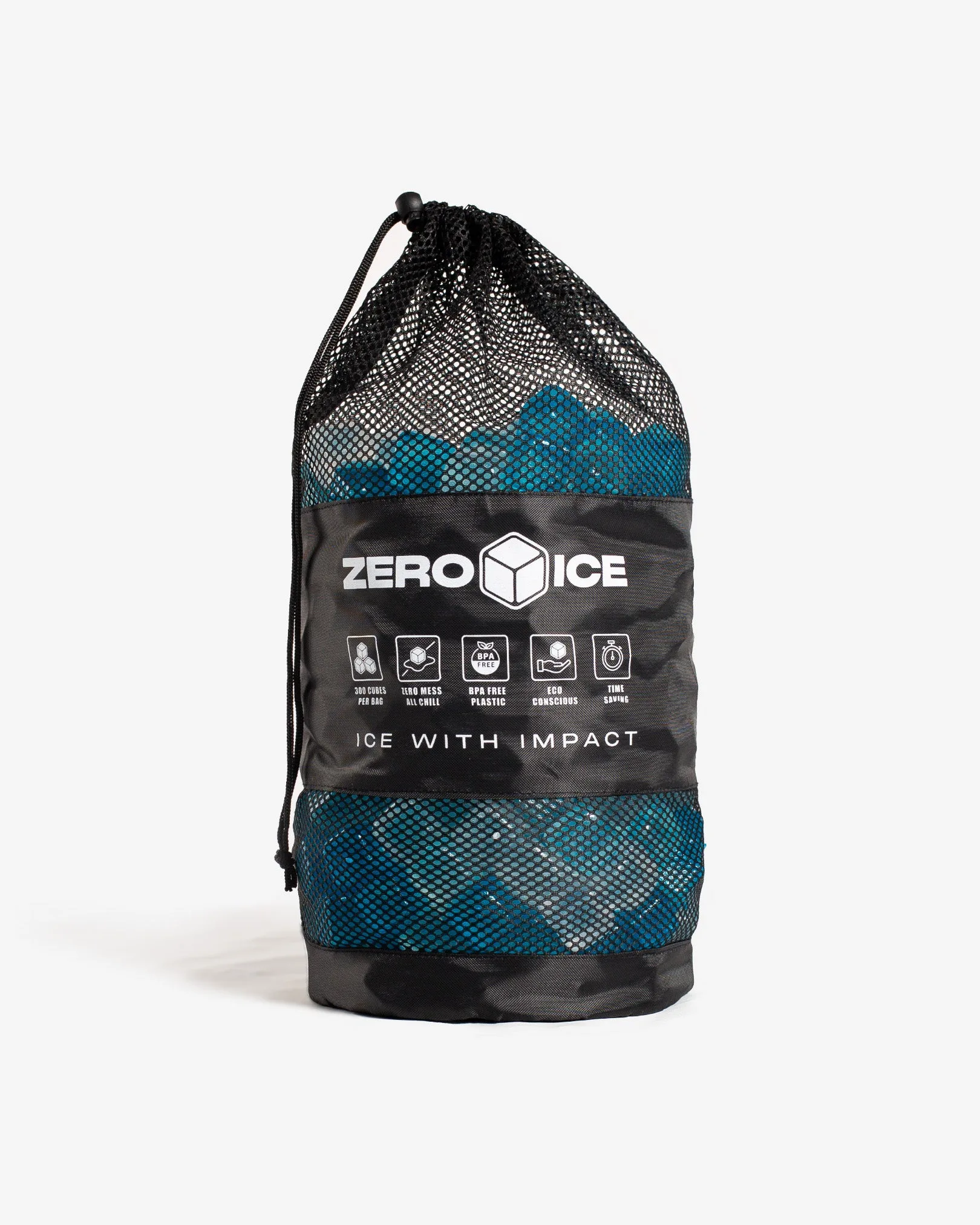Zero Ice - Zero Ice reusable cubes in the mesh carry bag