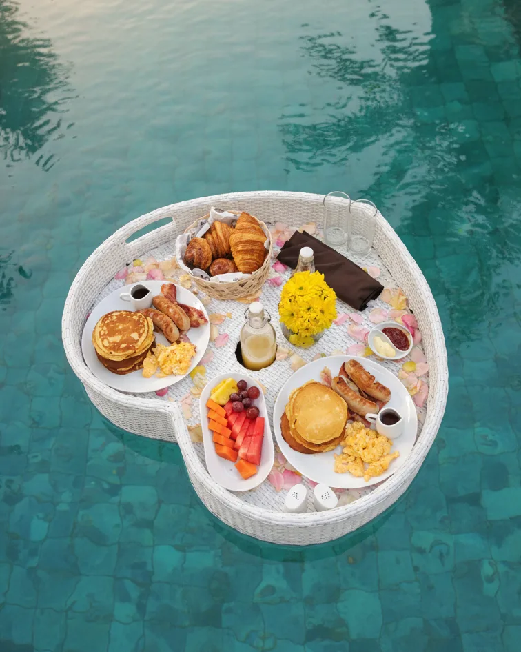 Grazie Bali - American Breakfast floating tray