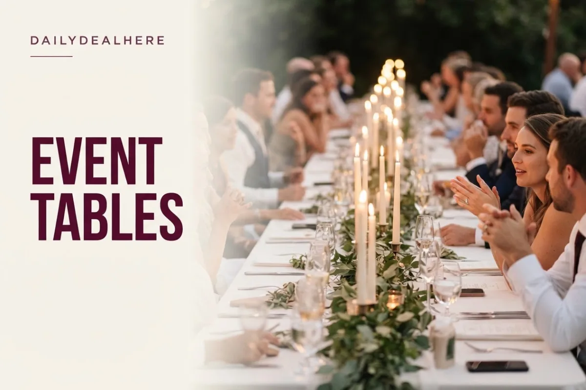 Wedding reception table lined with taper candles