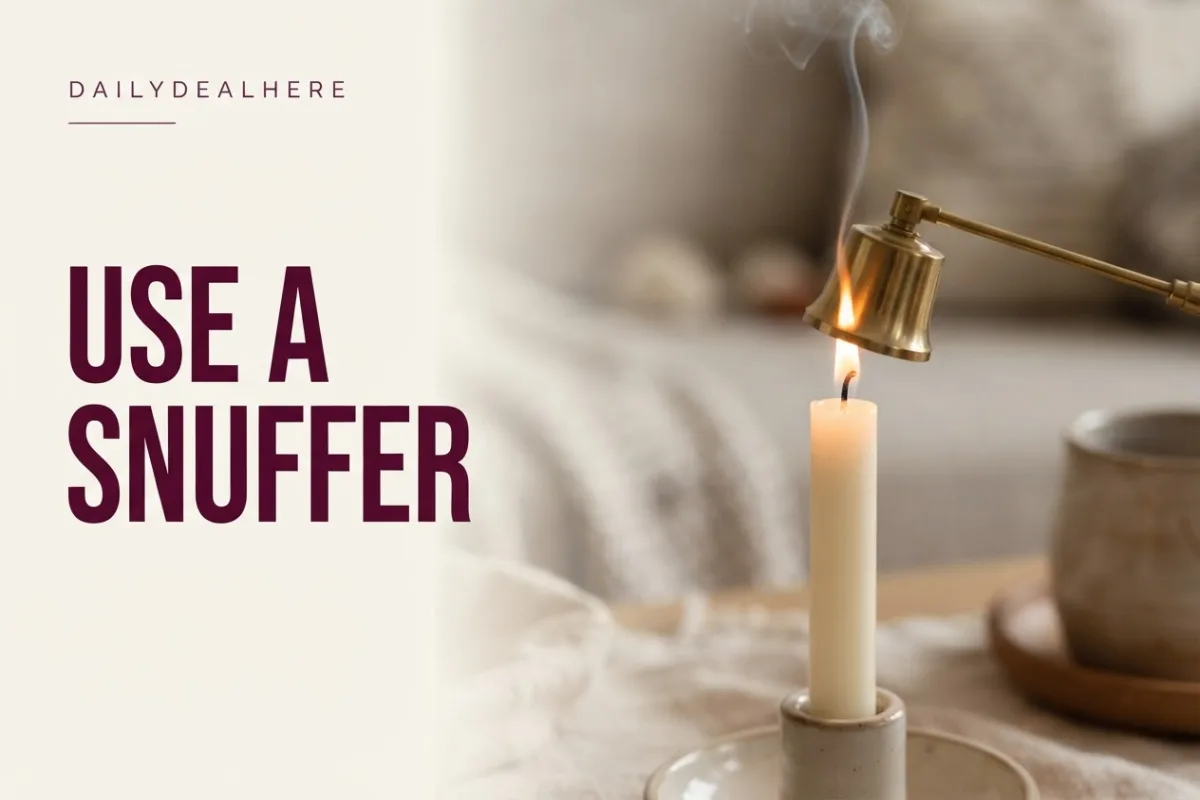 Brass snuffer putting out a taper candle