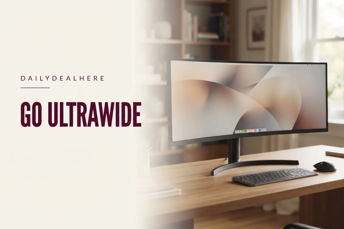 Curved ultrawide monitor on a desk