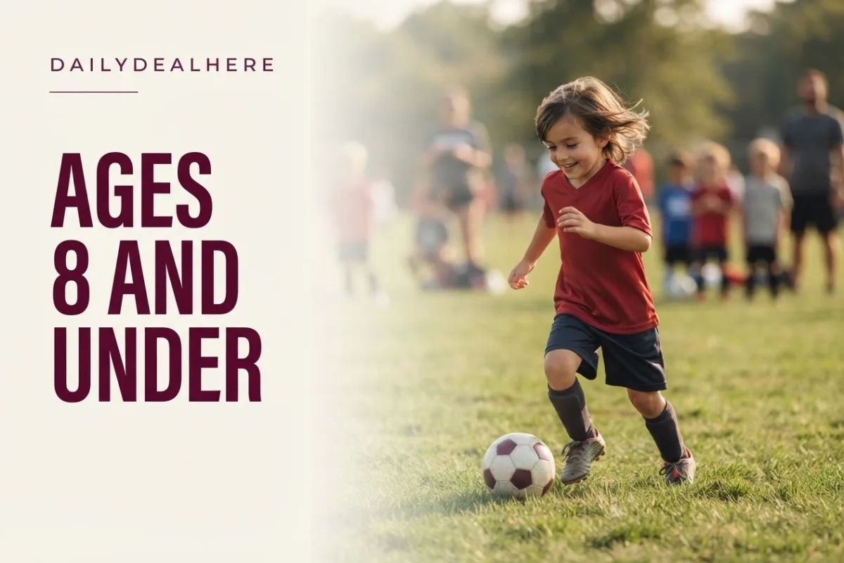 Young child dribbling a small soccer ball on grass