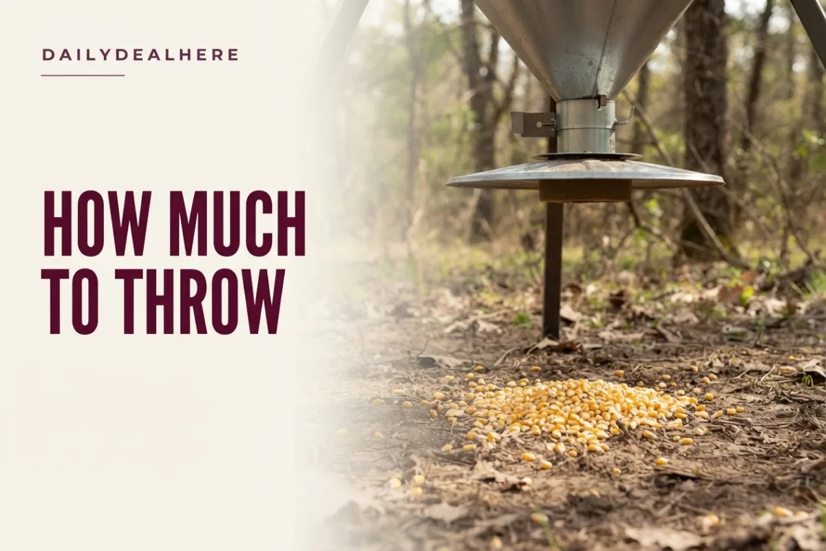 Small scatter of corn on the ground under a deer feeder