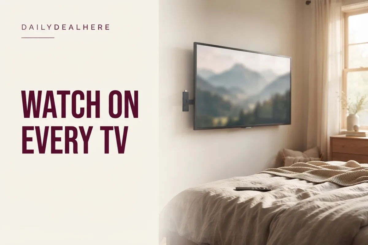 Bedroom TV with a streaming stick plugged in