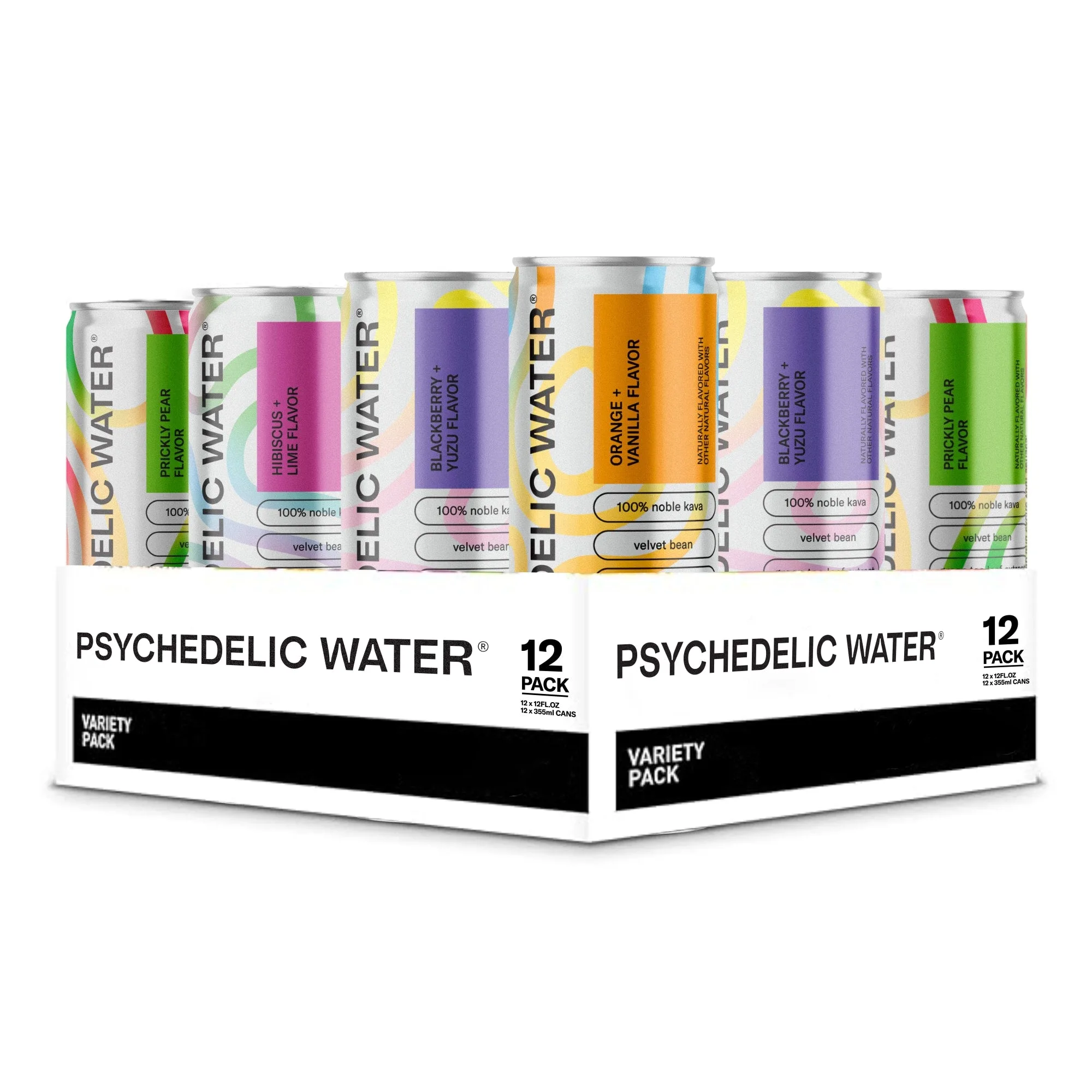 Psychedelic Water - Mixed 12 pack of kava cans